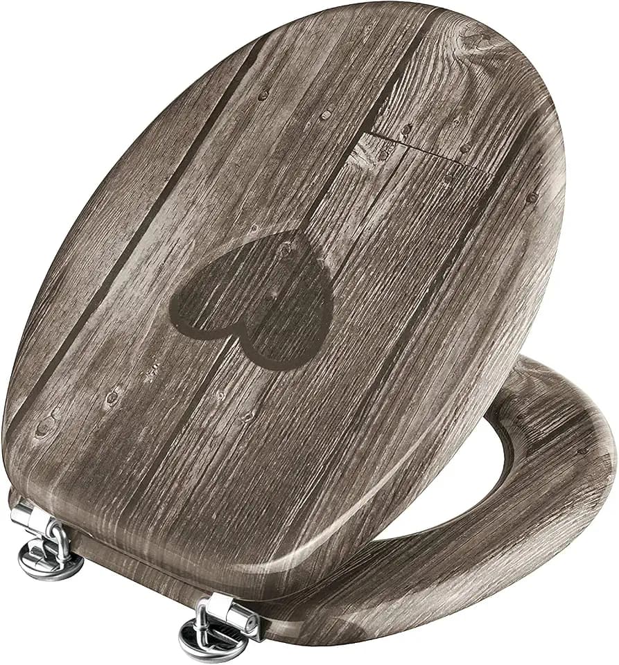 Cornat WC-Sitz "Herz" – Hochwertiger Holzkern – Toilettensitz