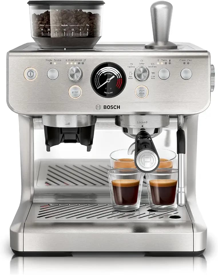 Bosch HomeCafé Siebträger- und Kaffeemaschine Serie 4, PFE401C3, Edelstahl