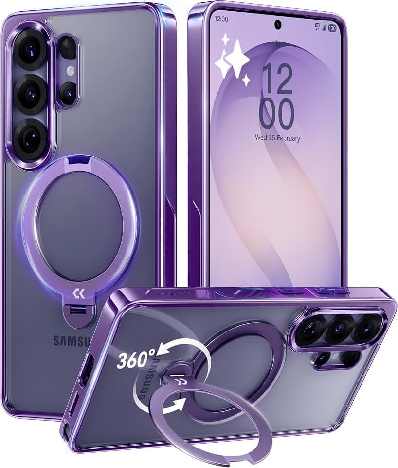 CASEKOO Glossy Purple 26U Case with 360 Spin Magnetic Stand,Fit for MagSafe