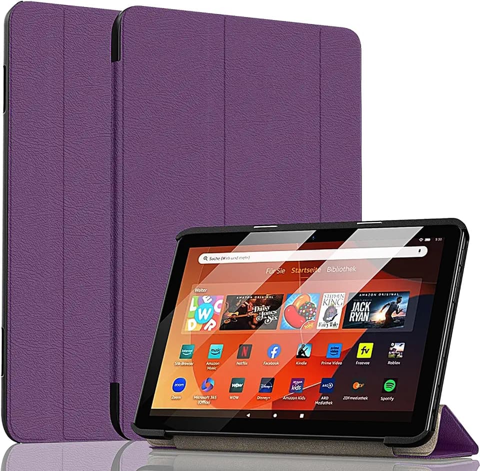 8 Tablet Case(12th/10th Generation, 2024/2022/2020 Release), 8 Tablet Case, Ubearkk Lightweight Slim Shell Quality PU Leather Trifold Stand Cover Auto Wake/Sleep-Purple