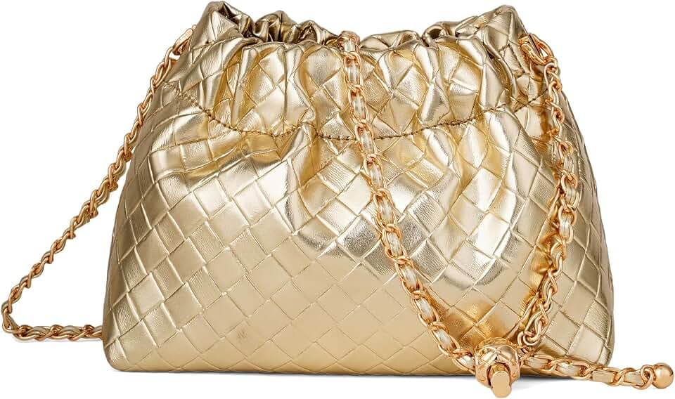 Mini Woven Clutch Purse for Women Vegan Leather Evening Dumpling Bag Dressy Crossbody Handbag For Wedding Party