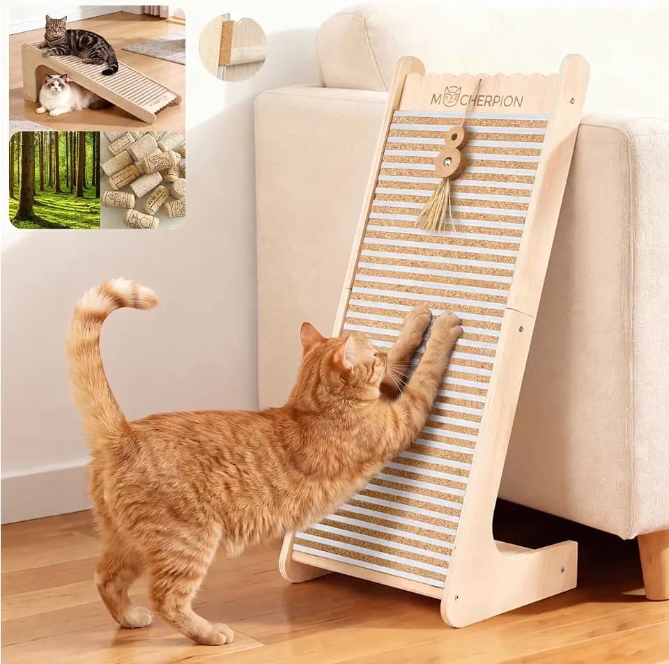 Cork Cat Scratching Board-Cat Scratcher Post-Cat Toy Scratch Pad for Indoor