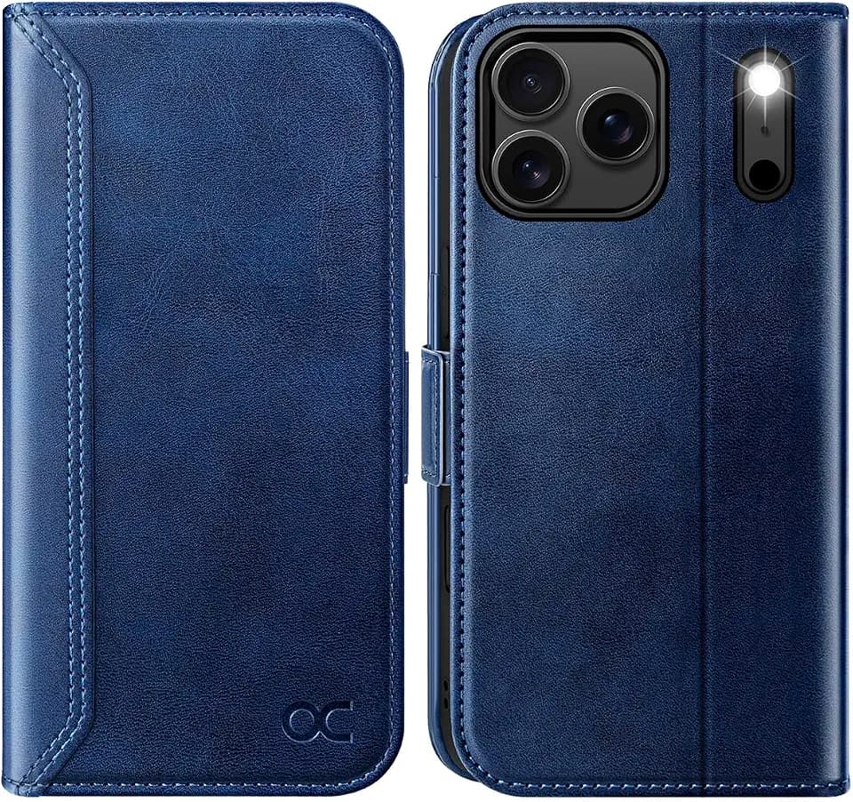 OCASE for iPhone 18 Pro Max/iPhone 17 Pro Max Wallet Case, Retro Blue