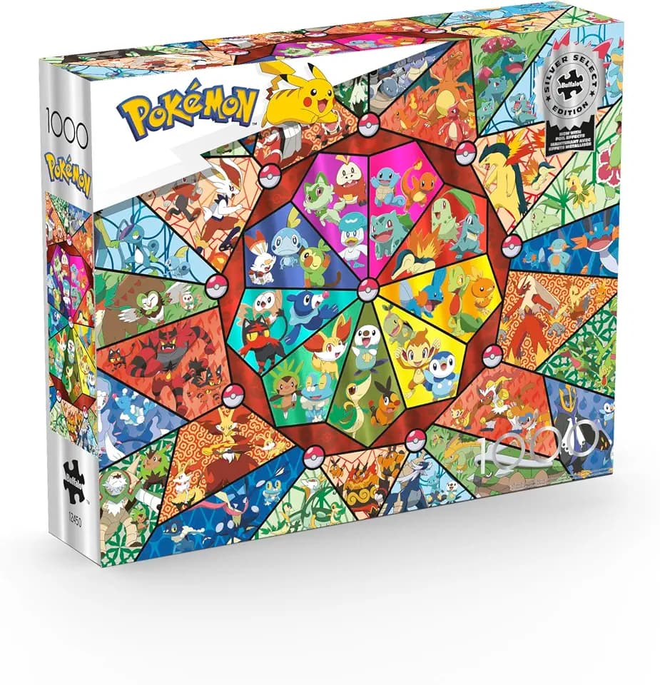Buffalo Games - Pokémon Stained Glass - 1000 Piece Jigsaw Puzzle for Adults
