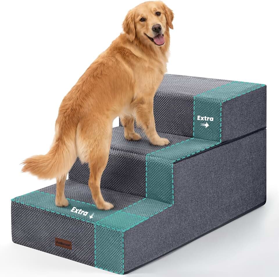 Dog Stairs for Large Dogs 18" H, Extra Wide Pet Steps for Couches & Beds
