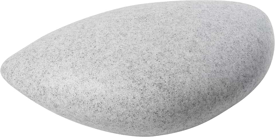 GTV – Außenleuchte MARMO STONE Ø60 cm, Gartenkugel mit 2x E27-Fassung, 2,5 m Kabel, Steinoptik, wetterfeste Gartenlampe aus Polycarbonat, Leuchtkugel für Rasen & Außenbereiche