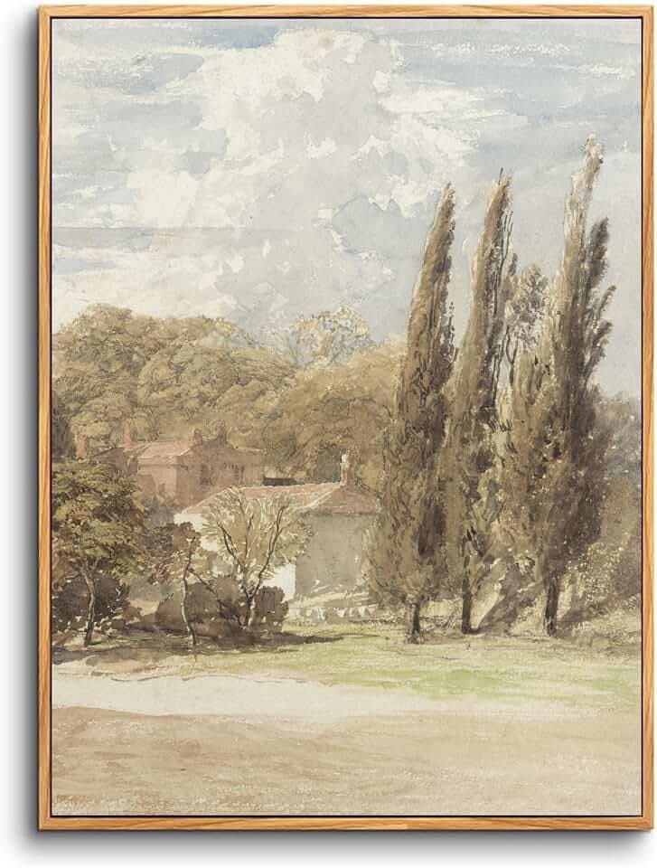 hyidecorart Vintage Bilder mit Rahmen Natur Landschaft Gemälde 30x40 cm