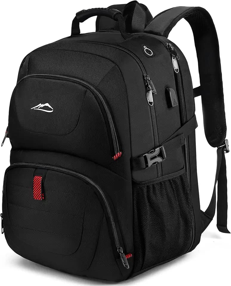ProEtrade Travel Backpack, Extra Large Laptop Backpack Business Anti Theft TSA Approved College Work Computer Bag Fits 17 Inch Laptop with USB Charging Port for Women Men(Black)