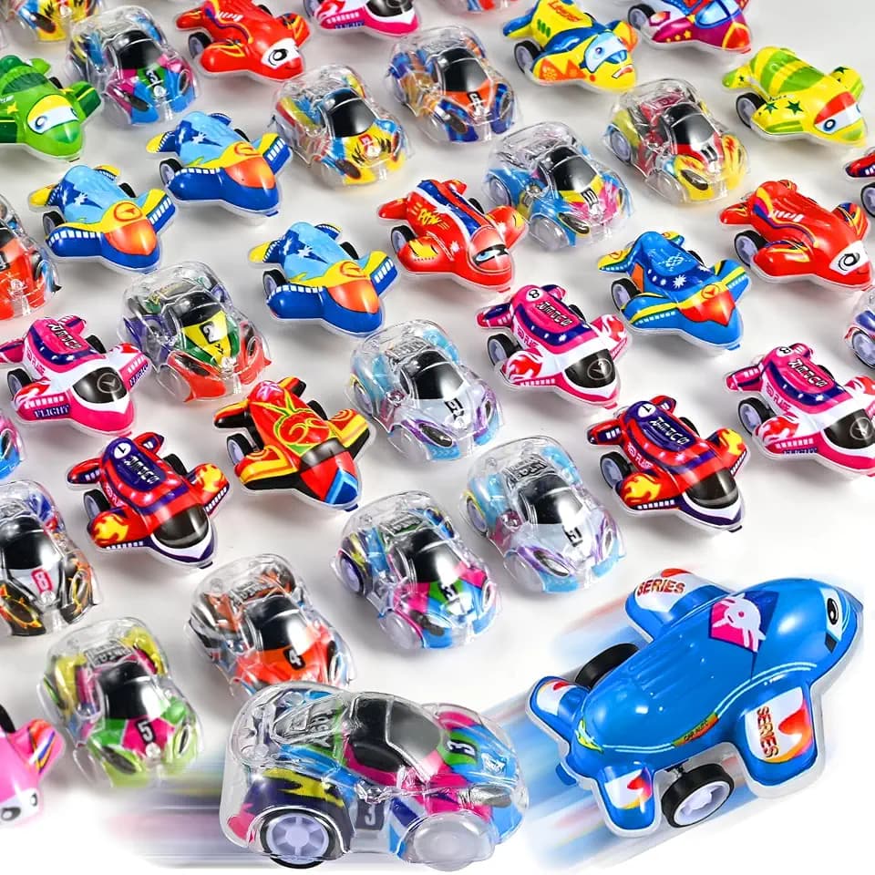GOLDGE 100 Pcs Mini Pull Back Cars and Airplanes Set for Kids