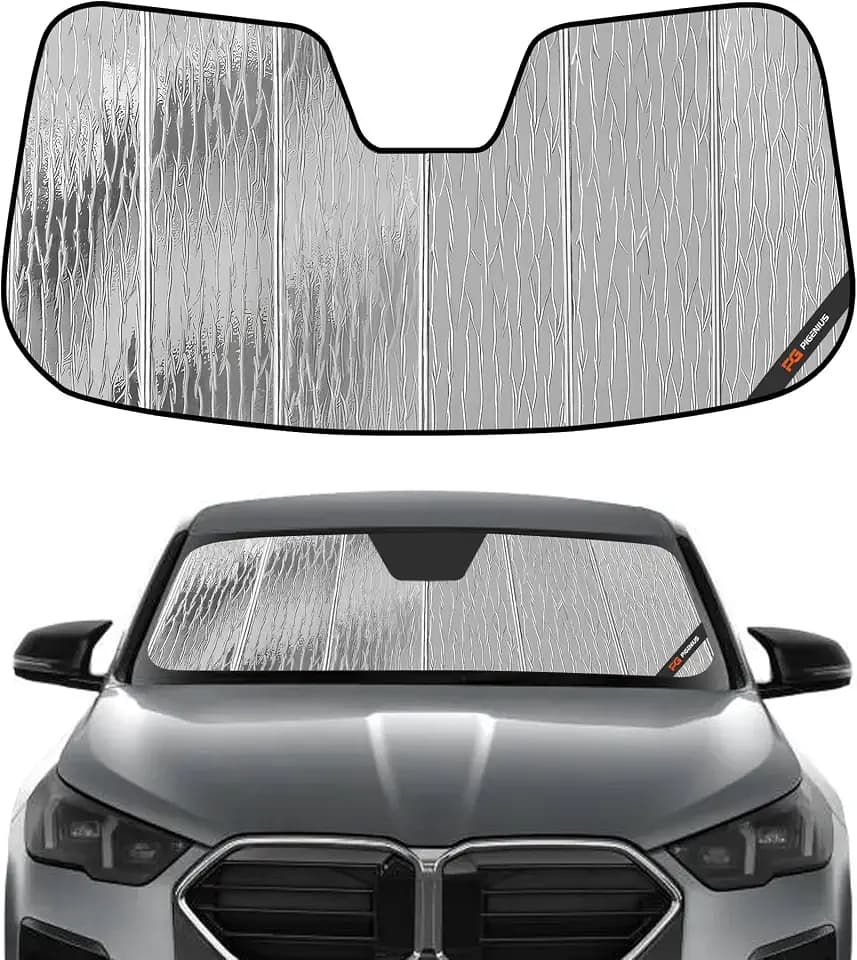 Pigenius Windshield Sun Shade for BMW X2 (F39) 2018-2023, Fits sDrive28i xDrive28i M35i, Reversible Silver/Black