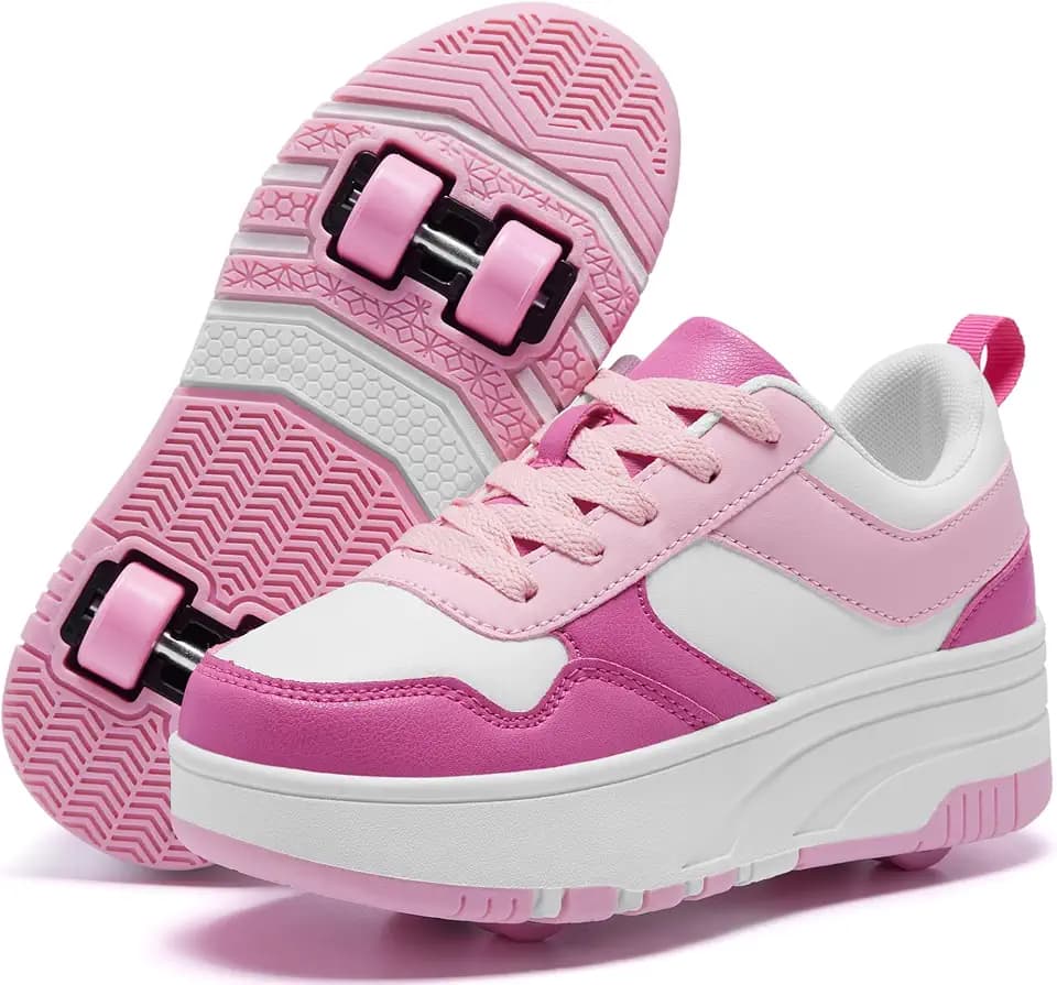 Roller Skate Shoes for Kids Girls Boys Detachable Wheeled Fashion Sneakers