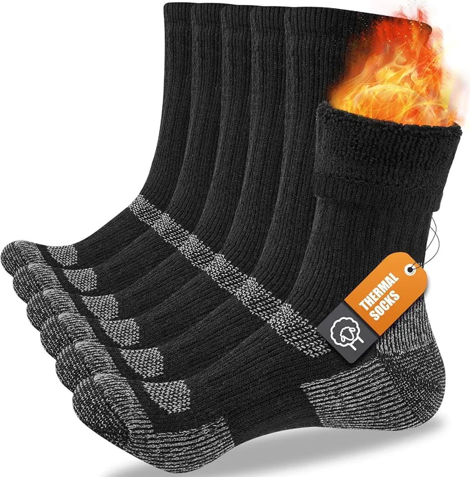 Merino Wool Thermal Socks, Men & Women, 3 Pairs, Winter Boot
