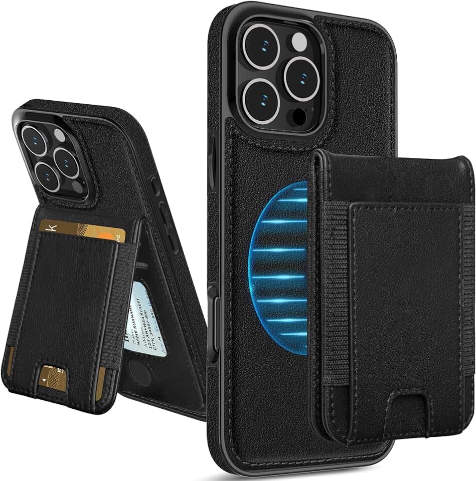 LOHASIC Detachable Magnetic Wallet Case for iPhone 16 Pro 6.3", Black