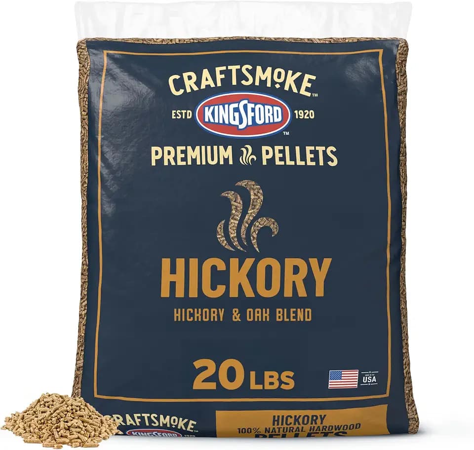 Kingsford Craftsmoke Premium Grilling Wood Pellets, Hickory BBQ Pellets for Grilling, 100% Natural Hardwood, 20 pounds