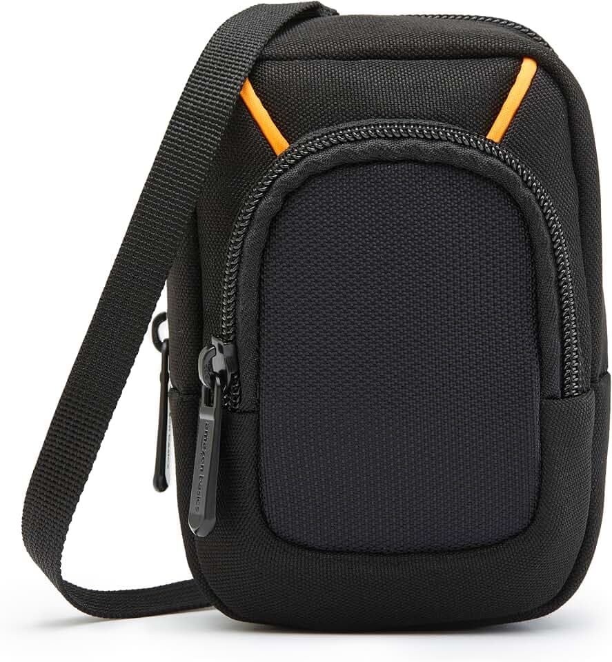 Amazon Basics Große Kompakte Digitalkameratasche mit interner Polsterung für Kameras mit den Maßen 13.2 x 8.1 x 2.5 cm, Einfarbig, Schwarz, Klein