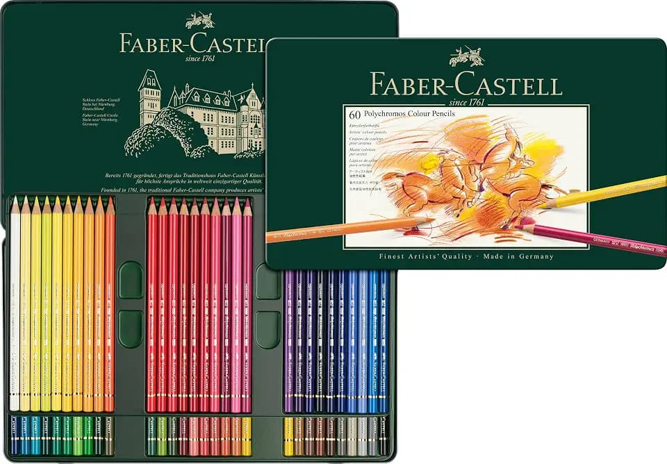 Faber-Castell - Polychromos Buntstifte Set 60 Farben Metalletui