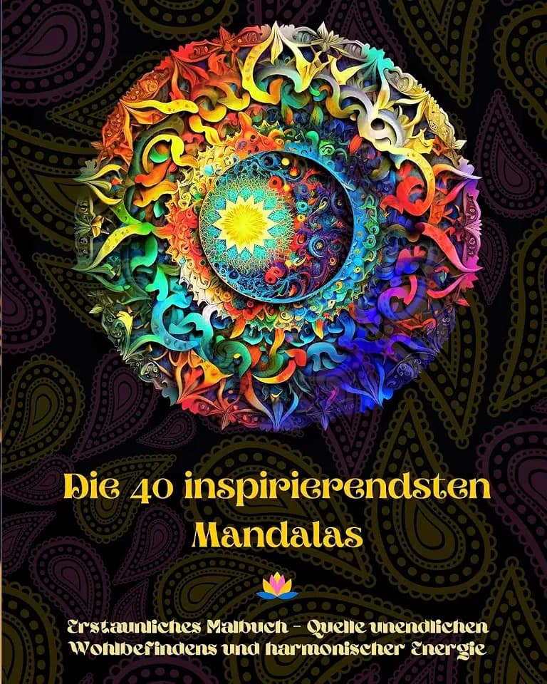 Die 40 inspirierendsten Mandalas - Erstaunliches Malbuch - Quelle unendlichen Wohlbefindens und harmonischer Energie: Künstlerisches Selbsthilfe-Werkzeug für völlige Entspannung und Kreativität