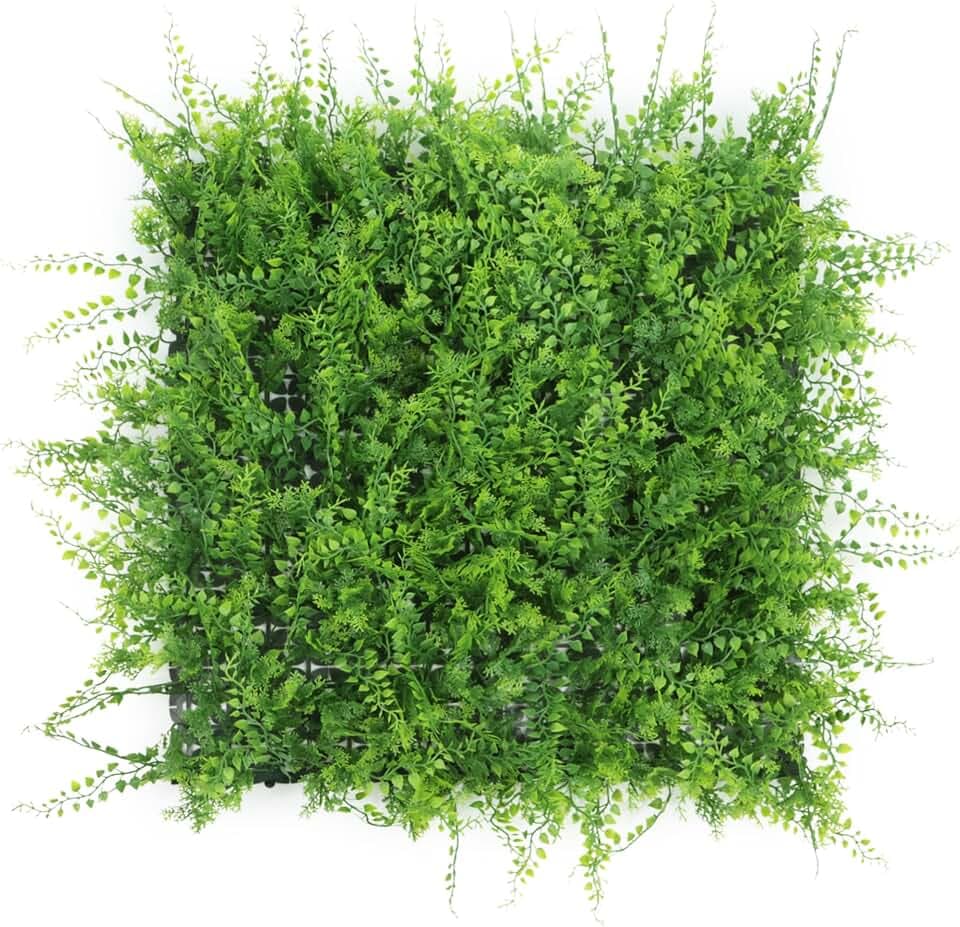ULAND 4pcs 20"x20" Artificial Greenery Wall Panels, Grass Backdrop