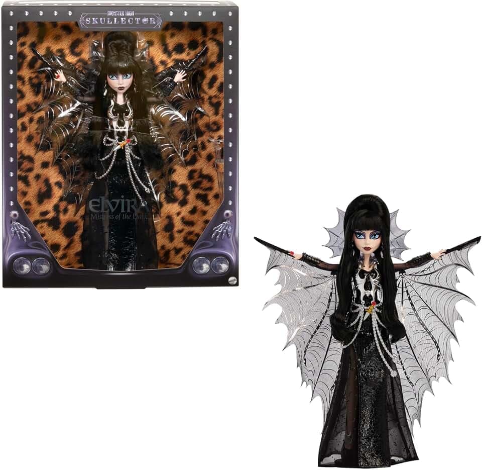 Monster High Skullector Elvira, Mistress of the Dark Puppe