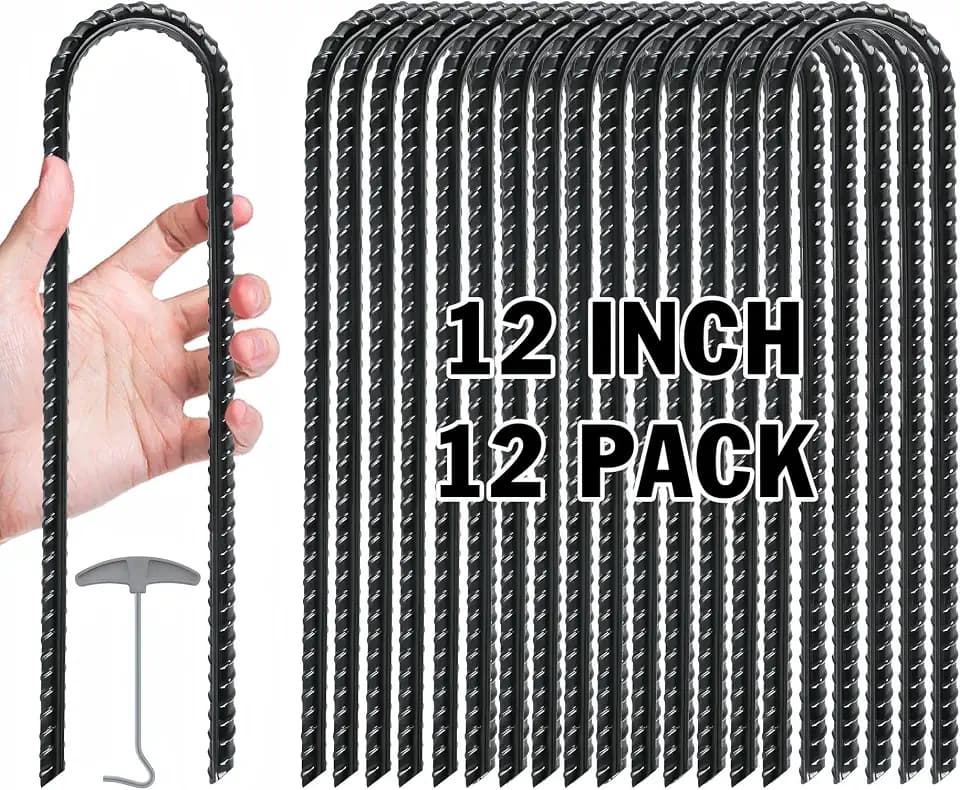 Gtongoko Trampoline Stakes, 8mm U-Shaped Rebar Ground Anchors