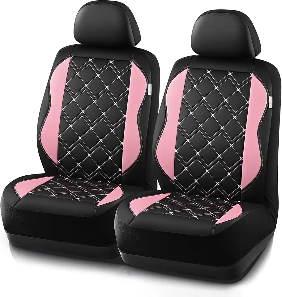 Road Comforts Seat Covers, Premium Leather Car Seat Covers Front Seat for Women Girls,Airbag Compatible, Automotive Seat Covers Universal Fit Most Cars,Vans,Truck,SUV