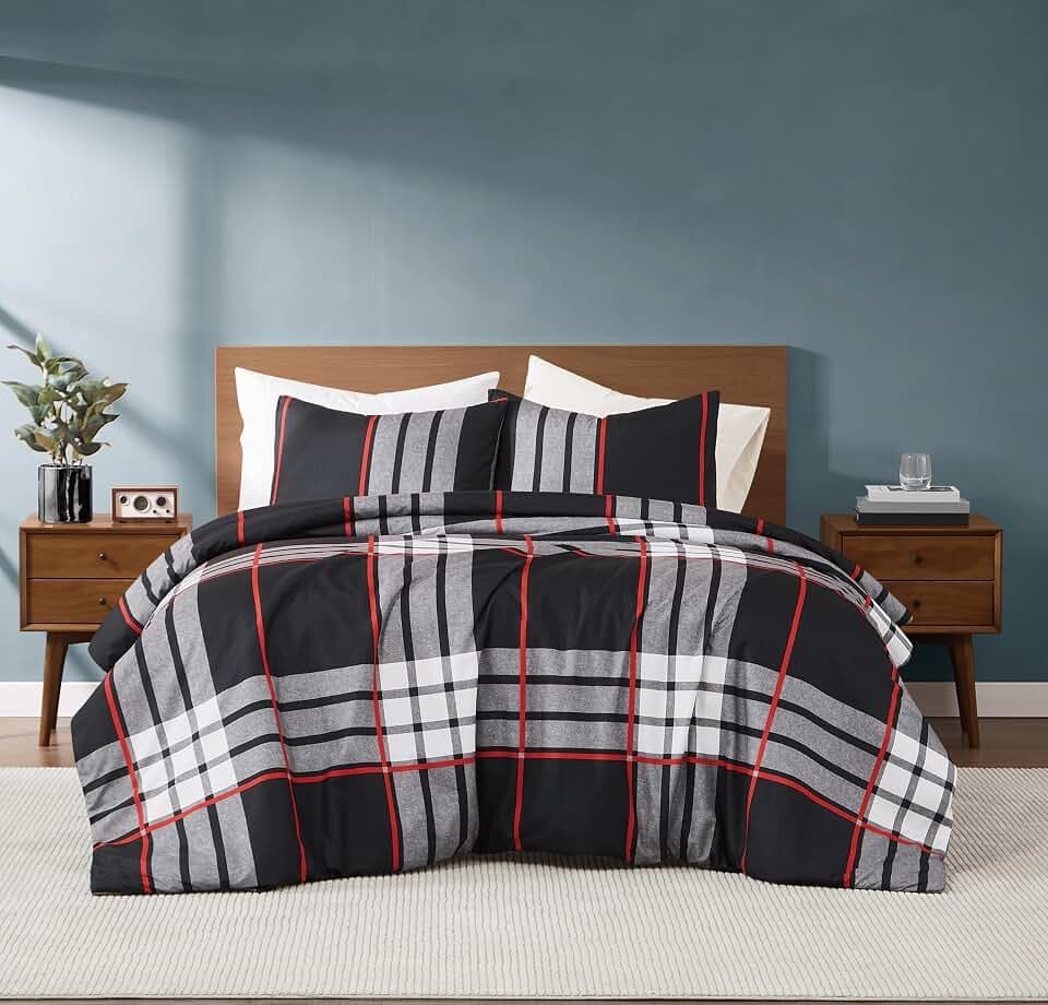 TRULY SOFT Danbury Plaid 3 Piece Full/Queen Comforter Set