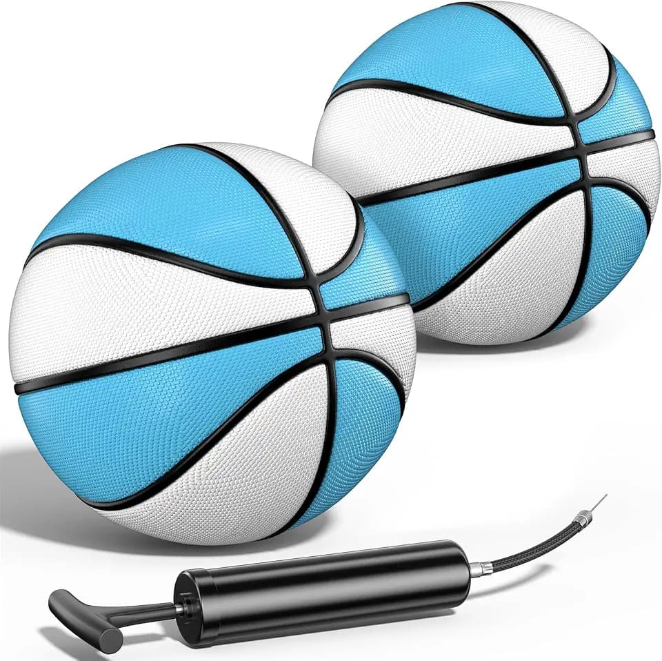 Uladis Size 3 Pool Basketball (2 Pack) – Lightweight Floating Basketball for Pool Games, Durable Anti-Slip Design, Perfect for Kids & Beginner Training in Swimming Pools(Pump & Needle Included)