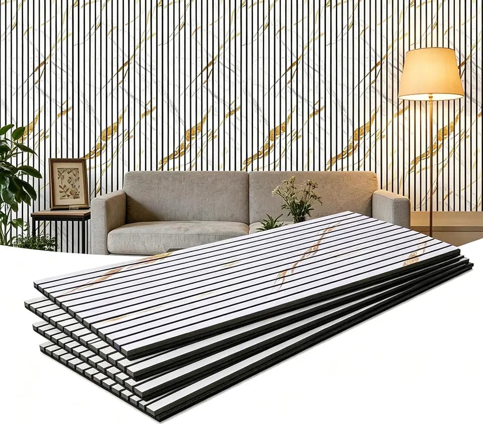 Acoustic Wall Panels,4 Pack 47.2"x23.6" Noise Dampening Wood Slat Panels