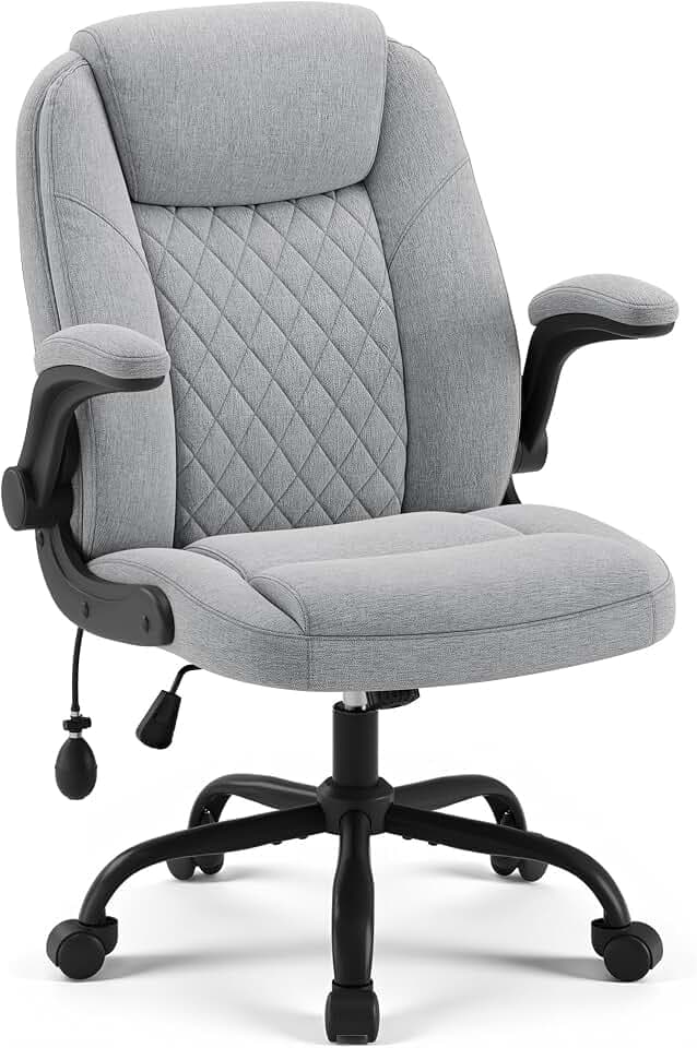 MALOL Bürostuhl Ergonomisch, Office Chair, Homeoffice Chefsessel Stuhl höhenverstellbar 105–125° Wippfunktion, Höhenverstellbarer Schreibtischstuhl mit Luft-Lendenstütze, bürostühle für Büro, Grau