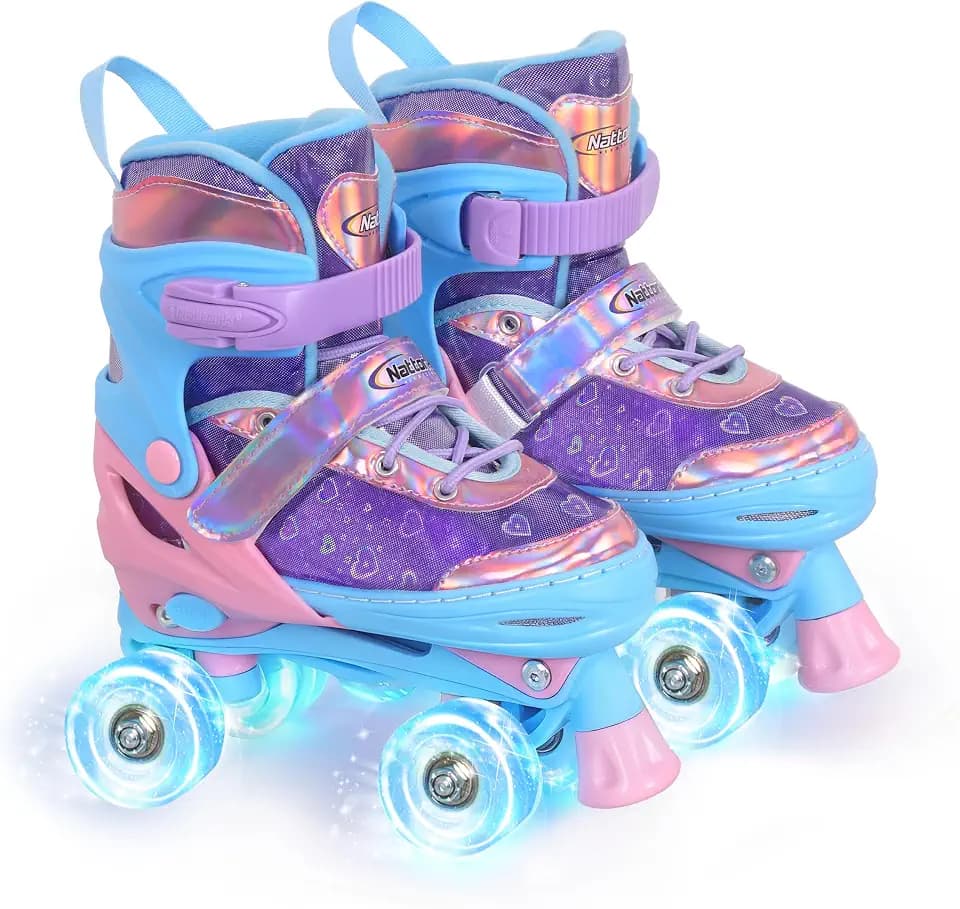 Nattork Girls Roller Skates for Kids Ages 3-5 5-8 6-12 Children Skates
