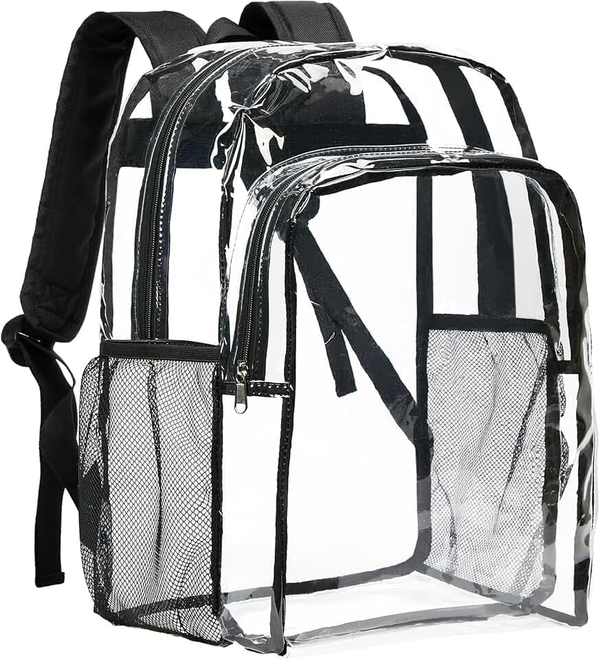 Vorspack Clear Backpack for School, 16 inch Large Clear Bookbag