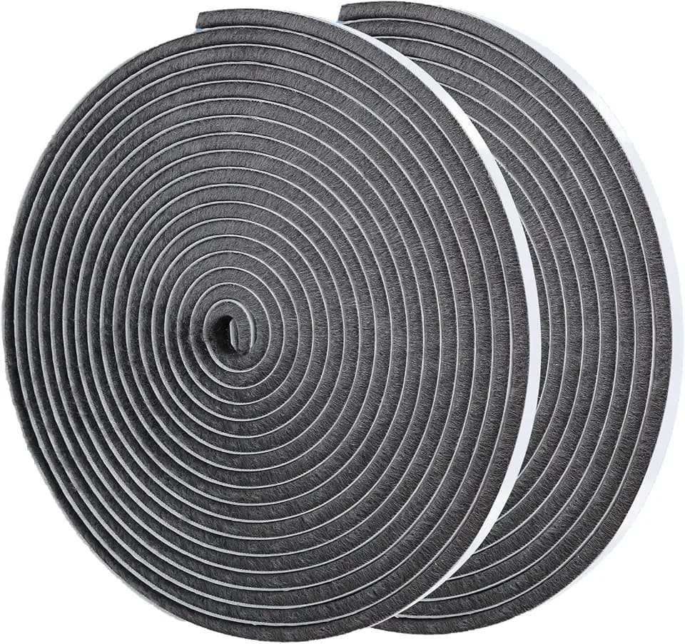20m Selbstklebende Bürstendichtung für Türen & Fenster, 5mm x 9mm.