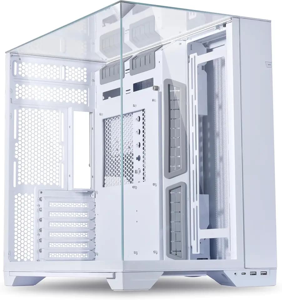 Lian Li O11 Vision ATX Mid-Tower PC Case, 3-Sided Glass, White
