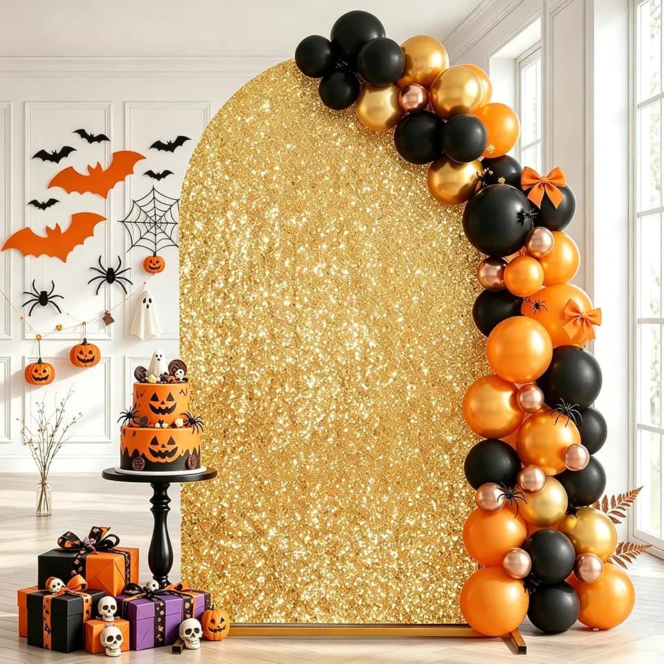 Gold Sequin Arch Backdrop Cover 4ftx7.2ft Fabric Bling Wedding Arch Stand