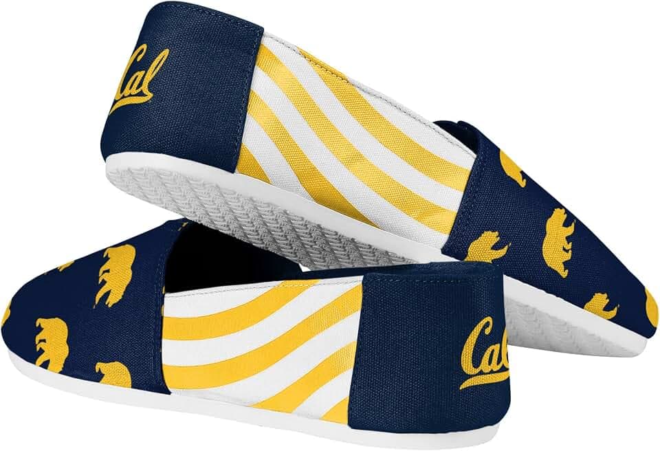 FOCO California Golden Bears NCAA Womens Stripe Canvas Shoes - M