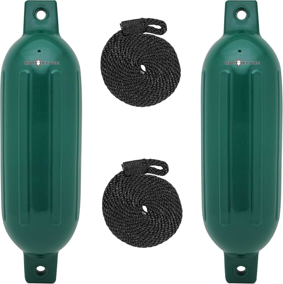 Extreme Max 3006.7456 BoatTector Inflatable Fender Value 2-Pack - 6.5" x 22", Forest Green