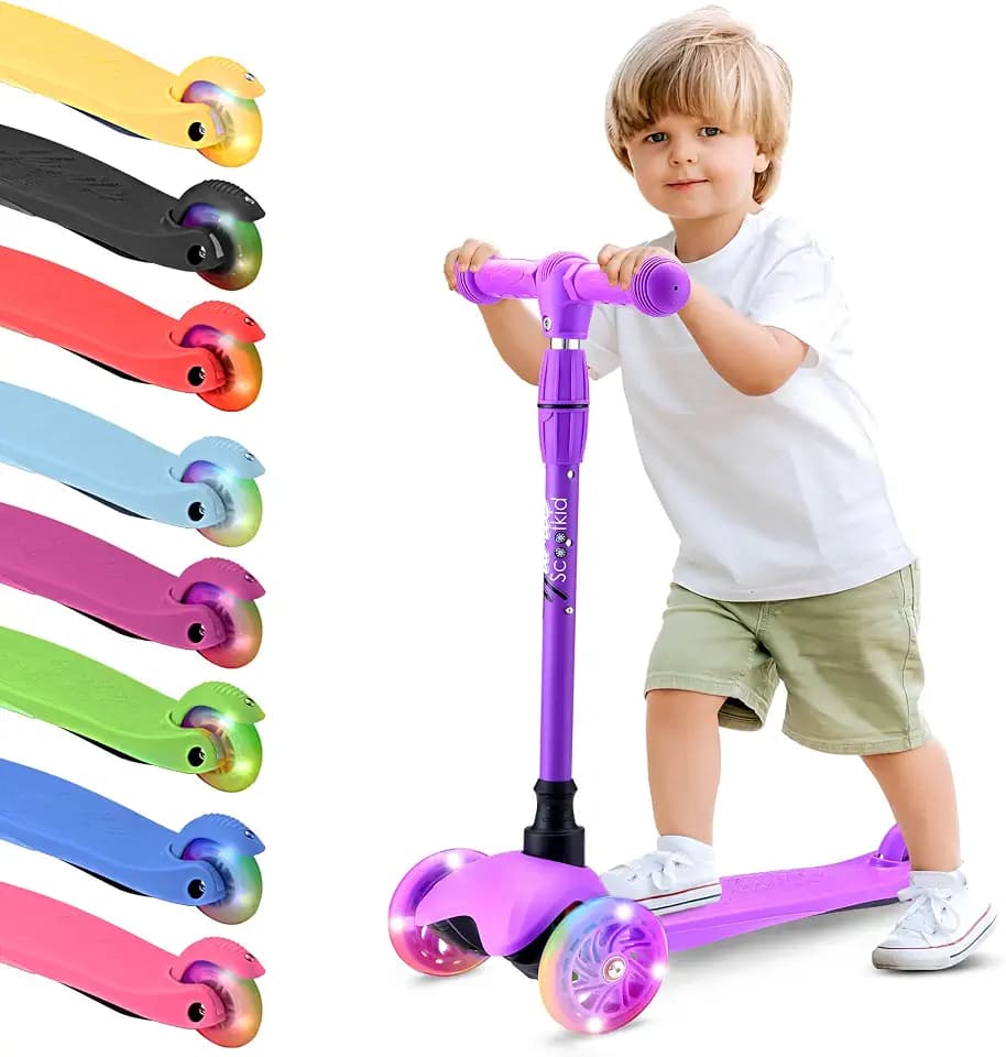 Hurtle Kinderroller 2-5 Jahre – Scooter mit LED-Rollen