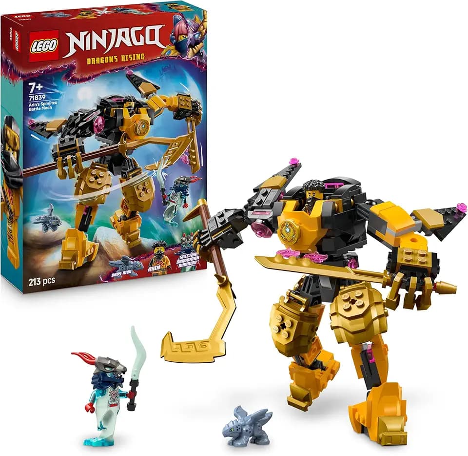 LEGO NINJAGO Arins Spinjitzumech - Ninja-Spielset mit beweglicher Mech Figur, 2 Minifiguren und Baby Ryu Drachenmodell - Geschenkidee für Jungen und Mädchen ab 7 Jahren - 71839