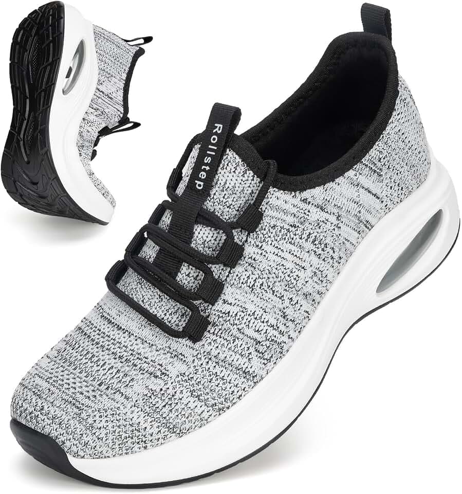 Wide Toe Box Shoes Women Extra Wide Width Sneakers Air Cushion Road Running Shoes Ultra Light Tennis Gym Workout Training Shoes Breathable Walking Shoes with Arch Support