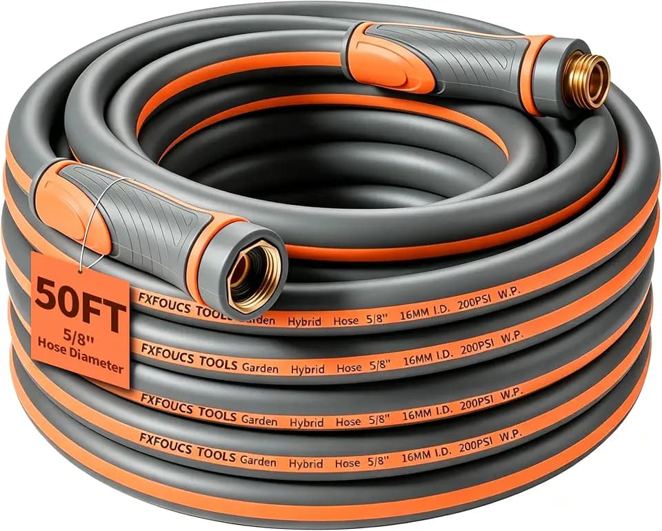 Garden Hose 50ft x 5/8", Heavy Duty Water Hose, Kink Resistant
