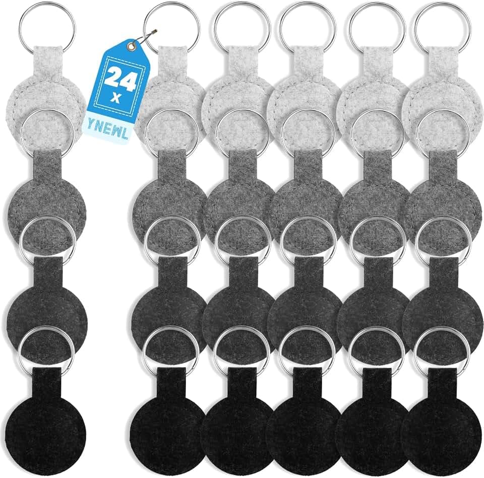 24 Filz Schlüsselanhänger 4cm Basteln Rohling