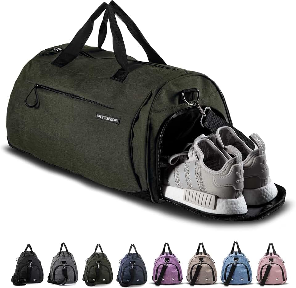 Fitgriff® Sporttasche & Reisetasche für Damen und Herren - mit Schuhfach & Nassfach - Tasche für Sport, Fitness & Reisen - Trainingstasche, Gym Bag