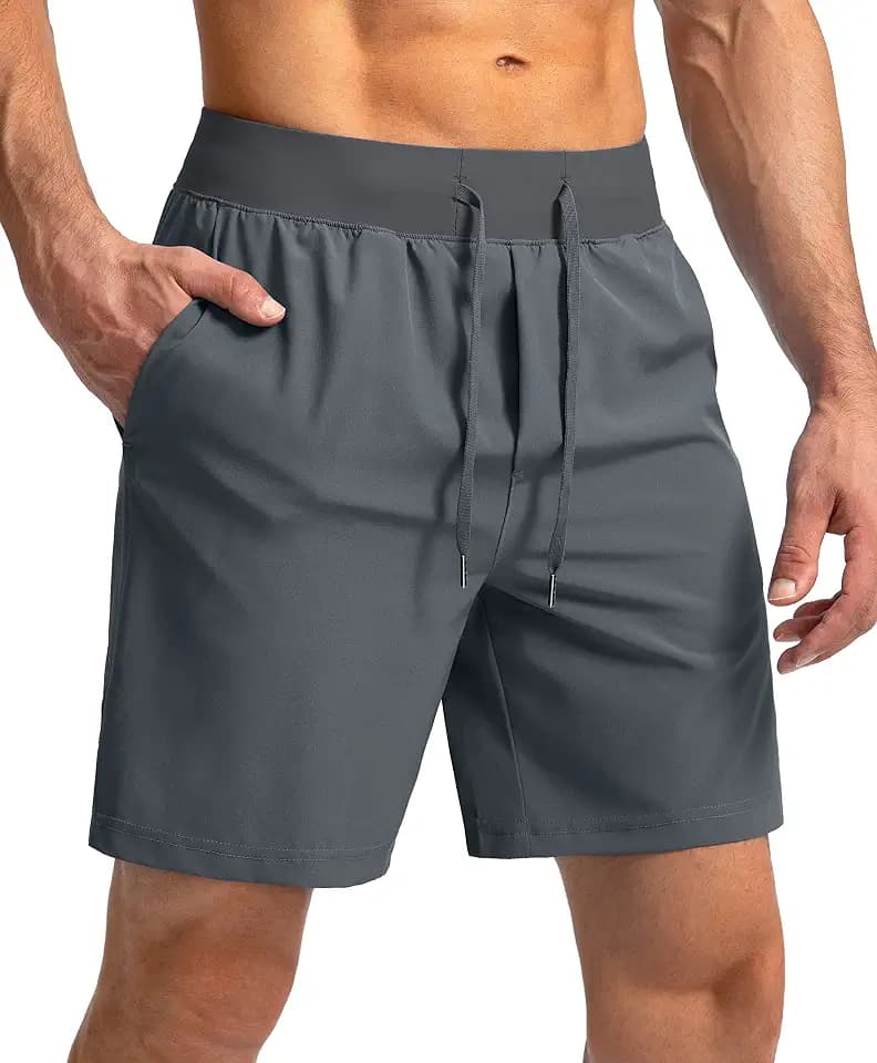 Soothfeel Men's Athletic Running Shorts Zipper Pockets 9"/7"/5 Workout Gym