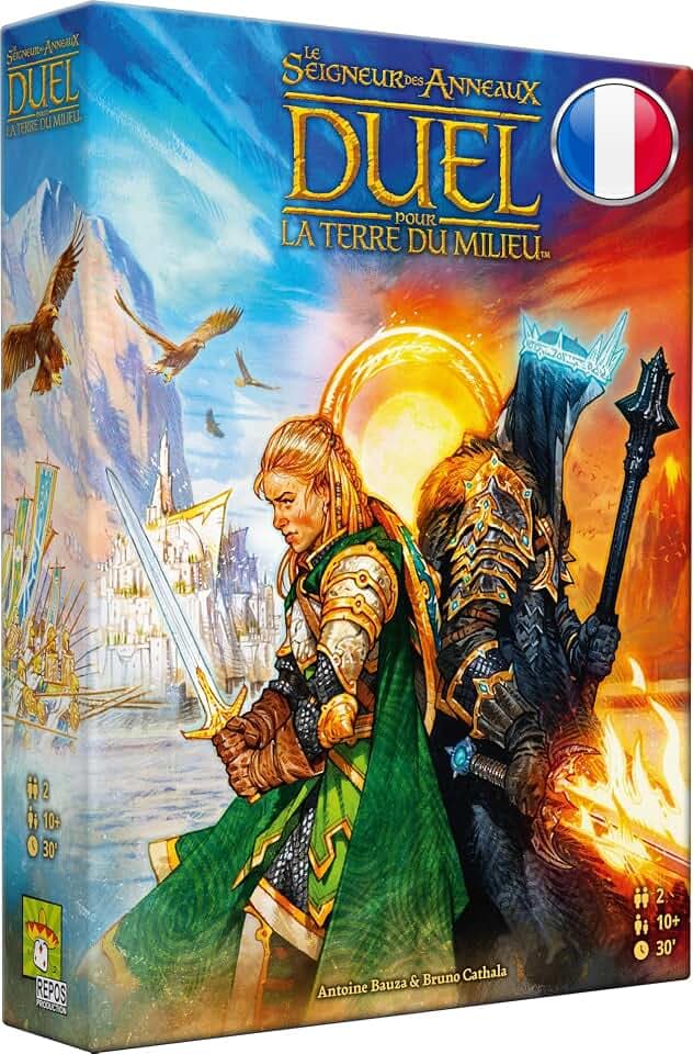 Repos Production – Asmodee – Der Herr der Ringe: Duell für Mittelerde – Strategisches Gesellschaftsspiel für 2 Spieler – kreiert von Antoine Bauza und Bruno Cathala – ab 10 Jahren,Französische Version