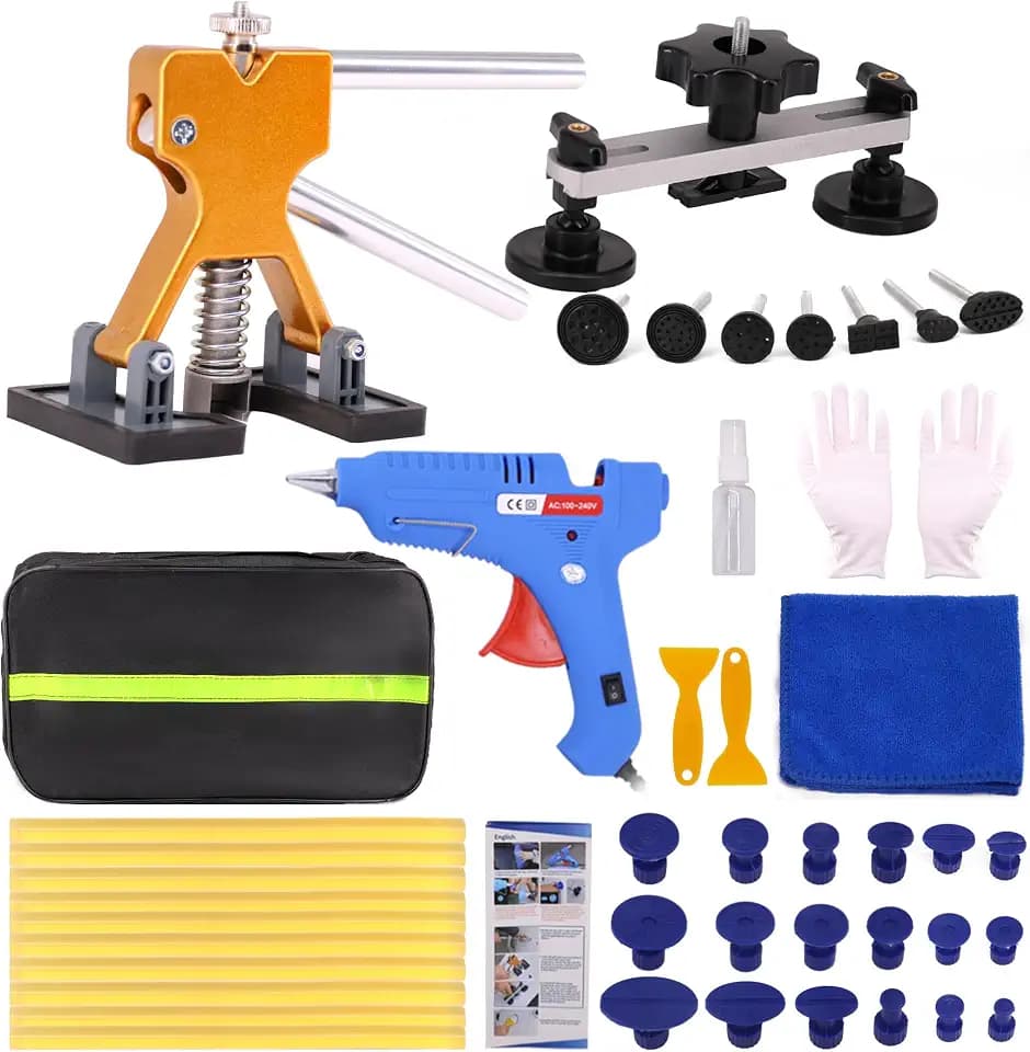 Car Dent Puller Kit,53PCS Dent Repair Tool,Paintless Dent Removal with Golden Lifter,Bridge Puller