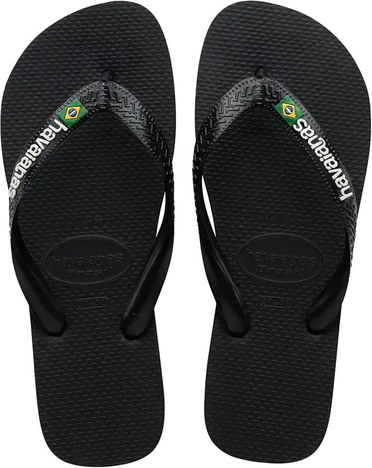 Havaianas Brasil Logo Zehensandalen Herren Schwarz Zehensandalen Shoes