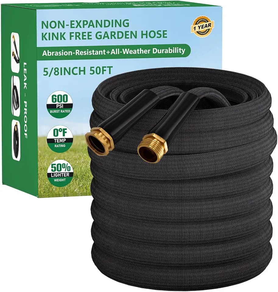 Garden Hose 50FT, Non-Expanding Water Hose Ultra Lightweight