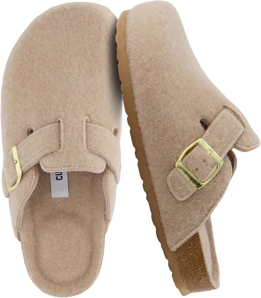 CUSHIONAIRE Hana Cork Footbed Clogs for Women, Slip On Fall Shoes