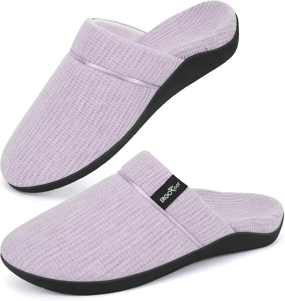 ERGOfoot Womens Orthopedic Slippers with Arch Support, Slip On