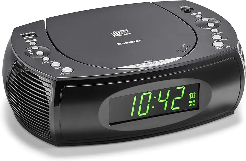 Karcher UR 1308 - Wecker mit CD-Player, Radio, Uhrenradio, Display dimmbar